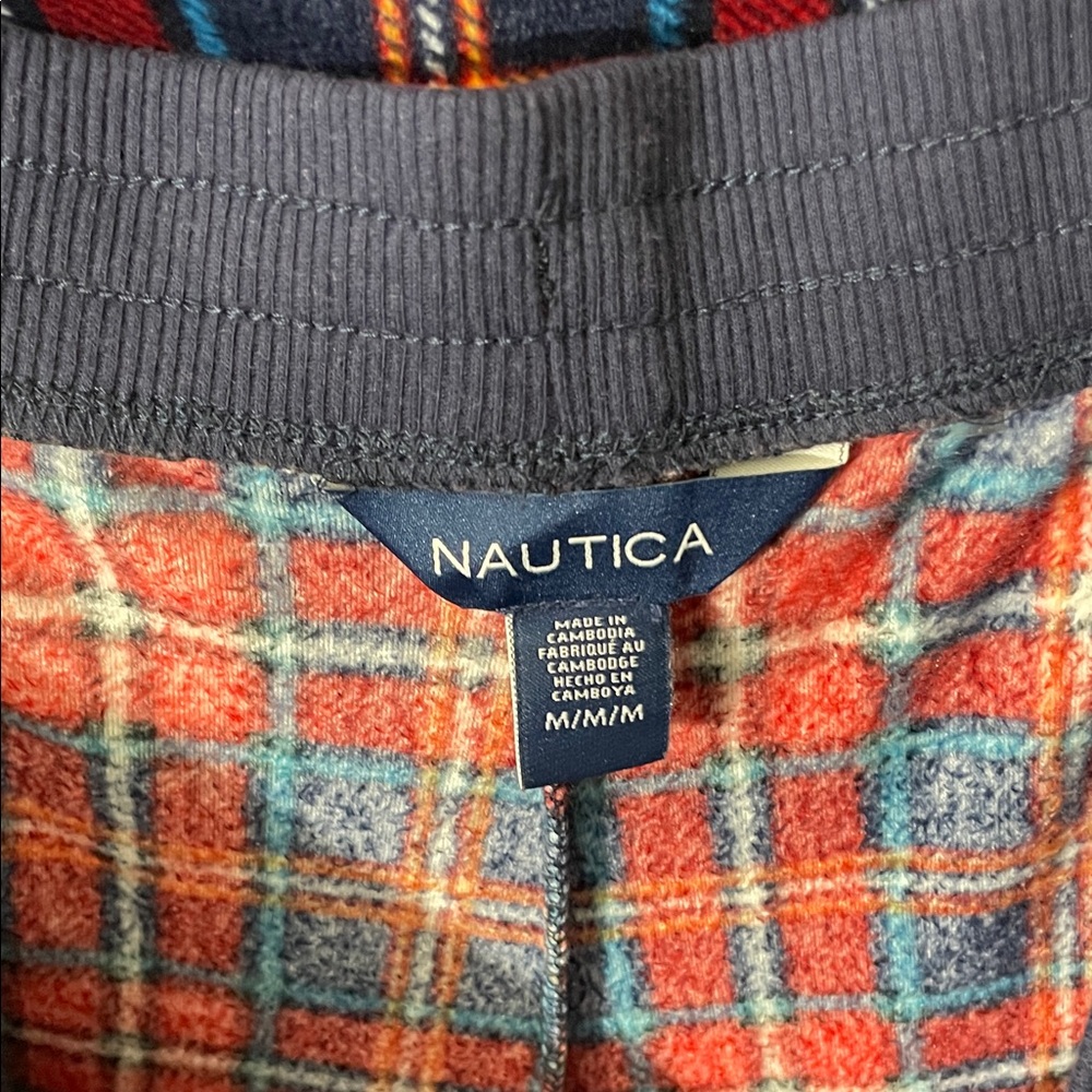 Nautica Women's 2 Piece Fleece Pajama Sleepwear Set Red Plaid M /Z11 - Picture 6 of 12